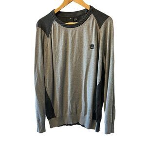 MENS BENCH Grey Colour Blocked Crew Neck Knit Pullover Sweater XXL